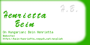 henrietta bein business card